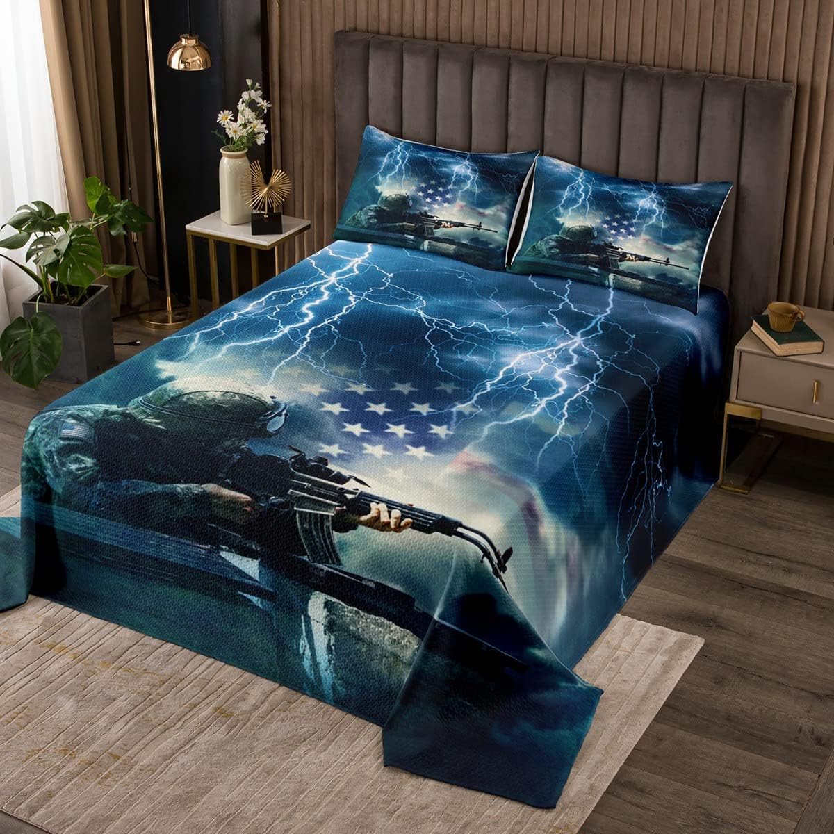 Twin Camo Quilted Bedspread T5304